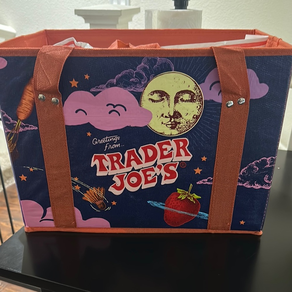 New Trader Joe's Tote Bag with Moon and Strawberry Design